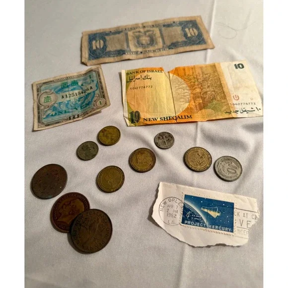 Vintage International Currency Lot  Israel Banknotes 1916 Penny 1962 Stamp - Picture 13 of 16